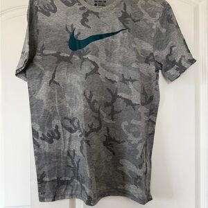 Nike Gray and Black Camo Tee